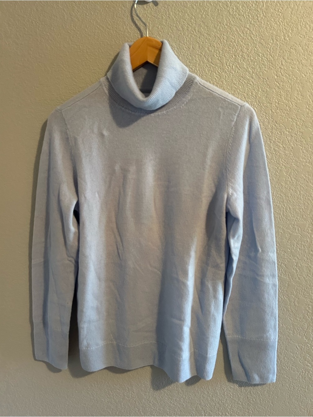 Nine West Women’s Pale Blue Cashmere Turtleneck Sweater
